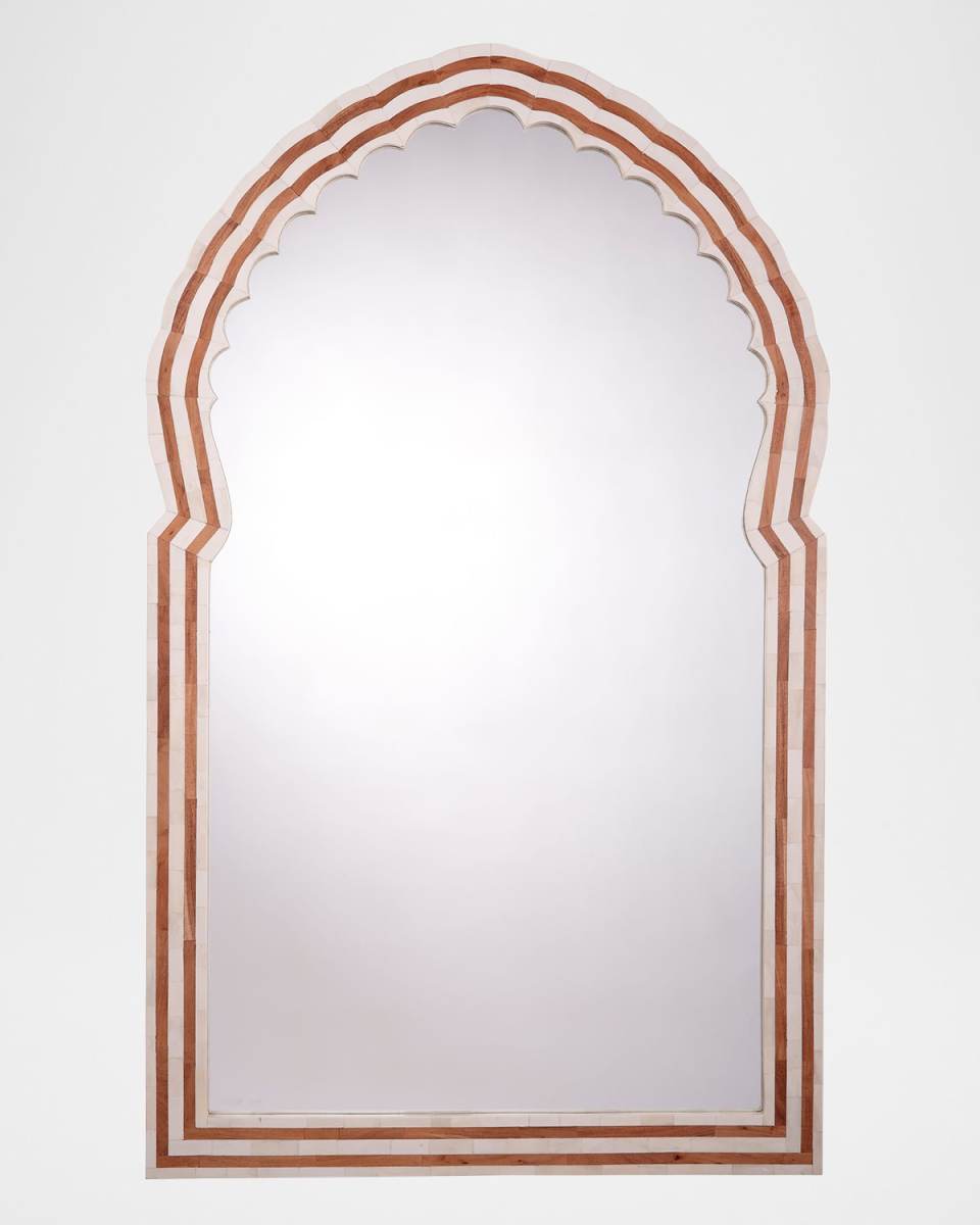 Bardot 60" Bone & Wood Wall Mirror